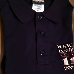 Mens Harley Davidson  110th Anniversary Greenville NC  Size L Black Polo
